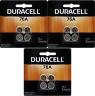 🔋 durable duracell 76a lr44 duralock 1.5v button cell battery 12 pack: long-lasting power in abundance logo