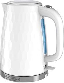 img 4 attached to 🔌 BLACK+DECKER Honeycomb Collection Electric Cordless Kettle, Rapid Boil, 1.7L, Premium Textured Finish, White (Model: KE1560W)