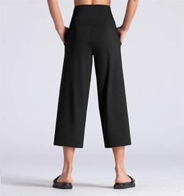 img 2 attached to The Gym People Bootleg Yoga Capris: Tummy Control, High Waist, Flare Crop Pants with Pockets - Perfect for Women's Workouts