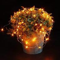 🔸 engilen fairy lights 7.2ft 20 led copper wire string lights - battery operated for home decor, diy crafts, christmas, holidays - 6 pack (orange) логотип