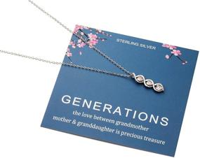 img 1 attached to Generations Necklace - Sterling Silver Three Hearts Infinity Gene Necklace for Grandma, Mom, and Granddaughter - Birthday Jewelry, Mother's Day Gift