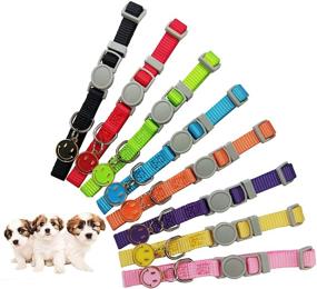 img 4 attached to Enhanced Puppy ID Collar Recognition Set - Whelping Super Soft Nylon Adjustable Separation Newborn Pet with 8 Smiley ID Tags and Record Keeping Chart (8 pcs)