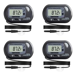 img 4 attached to 🌡️ Veanic 4-Pack Digital Aquarium & Terrarium Thermometer: Precise Water Temperature Meter Gauge with Water-Resistant Sensor Probe for Reptile Turtle Incubation Systems (Black)