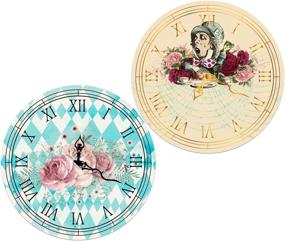 img 1 attached to 🕰️ 8-Piece Truly Alice Cardboard Clocks for Tea Party Décor