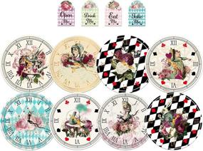 img 3 attached to 🕰️ 8-Piece Truly Alice Cardboard Clocks for Tea Party Décor