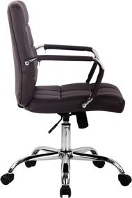 img 2 attached to 🪑 Stylish EdgeMod Manchester Vegan Leather Office Chair in Coffee Shade