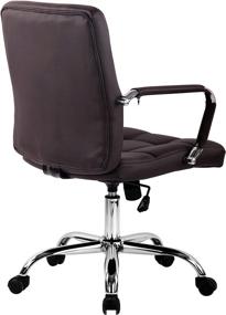 img 1 attached to 🪑 Stylish EdgeMod Manchester Vegan Leather Office Chair in Coffee Shade