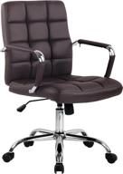 🪑 stylish edgemod manchester vegan leather office chair in coffee shade logo