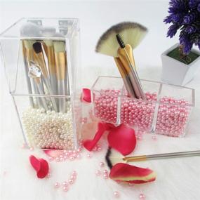 img 3 attached to 💄 Enhance Your Vanity Experience with 1300pcs Ivory Makeup Pearls Round Beads for Filling and Decorating Makeup Brush Lipstick Holder Box, 8mm