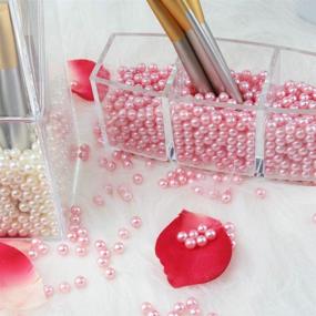 img 2 attached to 💄 Enhance Your Vanity Experience with 1300pcs Ivory Makeup Pearls Round Beads for Filling and Decorating Makeup Brush Lipstick Holder Box, 8mm