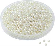 💄 enhance your vanity experience with 1300pcs ivory makeup pearls round beads for filling and decorating makeup brush lipstick holder box, 8mm logo
