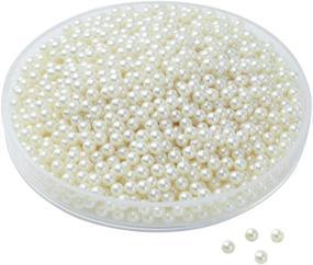 img 4 attached to 💄 Enhance Your Vanity Experience with 1300pcs Ivory Makeup Pearls Round Beads for Filling and Decorating Makeup Brush Lipstick Holder Box, 8mm