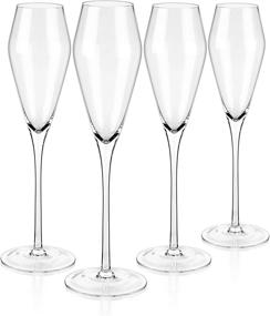 img 3 attached to 🥂 Luxbe - Set of 4 Champagne Crystal Glasses - Elegant Tulip Shape Sparkling Wine Glasses - Perfect for Weddings, Anniversaries, and Christmas Celebrations - 8.5oz / 250ml Capacity