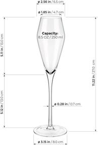 img 2 attached to 🥂 Luxbe - Set of 4 Champagne Crystal Glasses - Elegant Tulip Shape Sparkling Wine Glasses - Perfect for Weddings, Anniversaries, and Christmas Celebrations - 8.5oz / 250ml Capacity