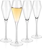 🥂 luxbe - set of 4 champagne crystal glasses - elegant tulip shape sparkling wine glasses - perfect for weddings, anniversaries, and christmas celebrations - 8.5oz / 250ml capacity logo