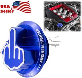 img 3 attached to Blue Middle Finger Novelty Engine Oil Filter Tank Cap Cover Aluminum For Nissan