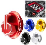 blue middle finger novelty engine oil filter tank cap cover aluminum for nissan logo