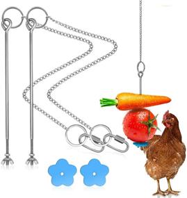 img 4 attached to 🍗 HYLYUN Chicken Hanging Feeder Toy Fruit Feeder for Hens Chicken, 2 PCS - Perfect for Large Birds and Pets