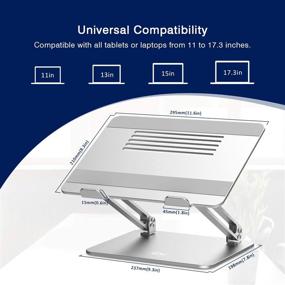 img 2 attached to 🖥️EPN эргономичная подставка для ноутбука: регулируемый подъемник для ноутбука с антискользящим кремнием, алюминиевый сплав; совместим с MacBook, Lenovo и ноутбуками до 17 дюймов - серебристый