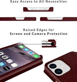 img 2 attached to 📱 LUPA iPhone 11 Wallet Case with Card Holder: Sleek Burgundy Purse Case for Men & Women