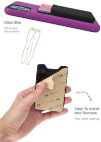 img 1 attached to 📱 Универсальный карман для карт расширяемый Smartish Stick-on Phone Wallet - Sidecar Slim - Подходит для iPhone и Android