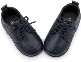 img 1 attached to Sawimlgy Premium Soft Leather Oxfords Dress Waterproof Boys' Shoes and Sneakers