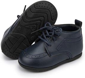 img 4 attached to Sawimlgy Premium Soft Leather Oxfords Dress Waterproof Boys' Shoes and Sneakers