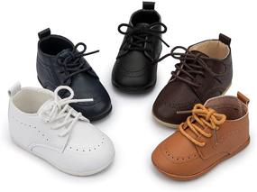 img 3 attached to Sawimlgy Premium Soft Leather Oxfords Dress Waterproof Boys' Shoes and Sneakers