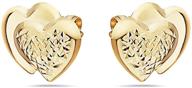 pori jewelers 14k solid gold heart stud earrings: exquisite designs & vibrant colors for every style logo