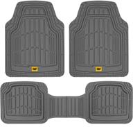 caterpillar cat (3-piece) deep dish heavy duty odorless rubber floor mats logo