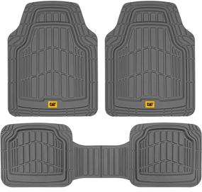 img 4 attached to Caterpillar CAT (3-Piece) Deep Dish Heavy Duty Odorless Rubber Floor Mats