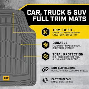 img 3 attached to Caterpillar CAT (3-Piece) Deep Dish Heavy Duty Odorless Rubber Floor Mats