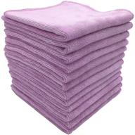 🪟 efficiently clean windows and mirrors with microfiber cloth - chemical-free multipurpose household, kitchen, boat, and car cleaner - 12 pack purple rags (12"x12") logo