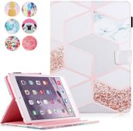 📱 stylish pink gold marble ipad mini case with kickstand - monsdirect leather flip wallet protective case for ipad mini 1 2 3 4 5 logo