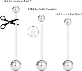 img 1 attached to 🤰 Hoeudjo CZ Pregnancy Belly Button Rings 14G Clear Flexible Adjustable Sports Long Pregnant Navel Rings Retainer - 1 1/2 Inch Bar - Set of 6-12 Pieces