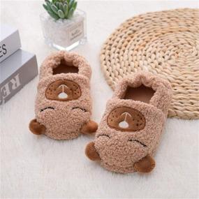 img 3 attached to Toddler Slippers Cartoon Animals Plush Boys' Shoes ~ Slippers