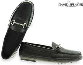 img 3 attached to David Spencer Tumbled Greenwich Black Men's Shoes in Loafers & Slip-Ons