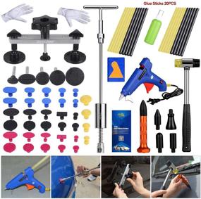 img 4 attached to 🚗 34pcs Glue Pull Tabs Paintless Dent Puller Kit for Car, 2in1 Slide Hammer Dent Remover - Repair Big, Small, and Medium Dents in All Parts of the Vehicle with Bridge Dent Puller