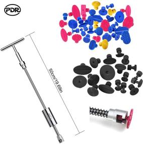 img 2 attached to 🚗 34pcs Glue Pull Tabs Paintless Dent Puller Kit for Car, 2in1 Slide Hammer Dent Remover - Repair Big, Small, and Medium Dents in All Parts of the Vehicle with Bridge Dent Puller