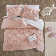 🌸 uhk10-0080 urban habitat kids aurora 4-piece cotton reversible comforter set for twin/twin xl size beds - blush logo