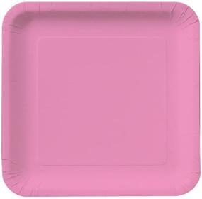 img 1 attached to 🍬 Vibrant Candy Pink Square Paper Plates - Creative Converting 9-inch Plates