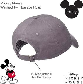 img 2 attached to 🧢 Disney Mickey Mouse Baseball Hat, Adjustable Dad Cap - Concept One, Washed Twill Cotton