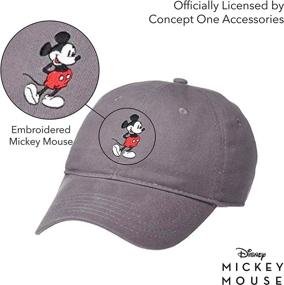 img 1 attached to 🧢 Disney Mickey Mouse Baseball Hat, Adjustable Dad Cap - Concept One, Washed Twill Cotton