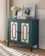vintage elegance: kings brand antique blue buffet server cabinet with mirrored doors логотип