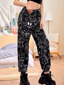 img 2 attached to 👖 WDIRARA Women's Graphic Print Elastic Waist Sweatpants: Comfy Casual Long Joggers for Any Occasion