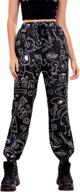 👖 wdirara women's graphic print elastic waist sweatpants: comfy casual long joggers for any occasion логотип