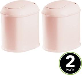 img 3 attached to 🗑️ mDesign Modern Plastic Mini Wastebasket Trash Can Dispenser: Efficient Bathroom Vanity or Tabletop Solution for Cotton Rounds, Makeup Sponges, and Tissues - 2 Pack, Light Pink/Blush