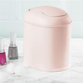 img 2 attached to 🗑️ mDesign Modern Plastic Mini Wastebasket Trash Can Dispenser: Efficient Bathroom Vanity or Tabletop Solution for Cotton Rounds, Makeup Sponges, and Tissues - 2 Pack, Light Pink/Blush