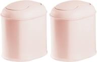 🗑️ mdesign modern plastic mini wastebasket trash can dispenser: efficient bathroom vanity or tabletop solution for cotton rounds, makeup sponges, and tissues - 2 pack, light pink/blush logo