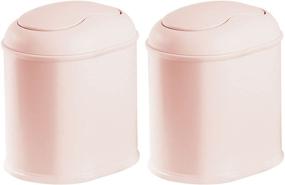 img 4 attached to 🗑️ mDesign Modern Plastic Mini Wastebasket Trash Can Dispenser: Efficient Bathroom Vanity or Tabletop Solution for Cotton Rounds, Makeup Sponges, and Tissues - 2 Pack, Light Pink/Blush